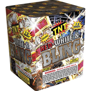 RED WHITE & BLING Firework Aerial Finale Red White & Bling